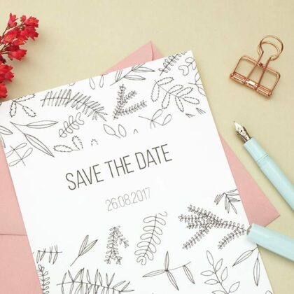 Save the date Karte floral | Hochzeitspapeterie | STUDIO KARAMELO | Green Wedding