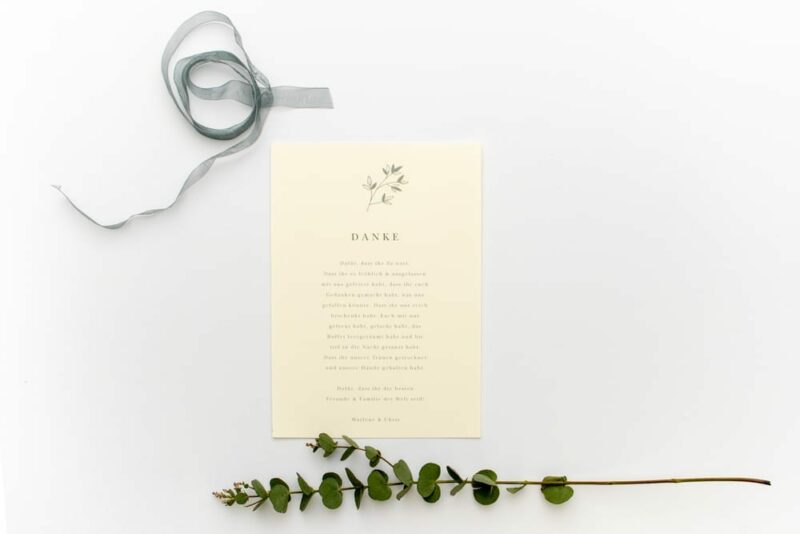 Florale Hochzeitseinladung JASMIN – Hochzeitspapeterie Recyclingpapier