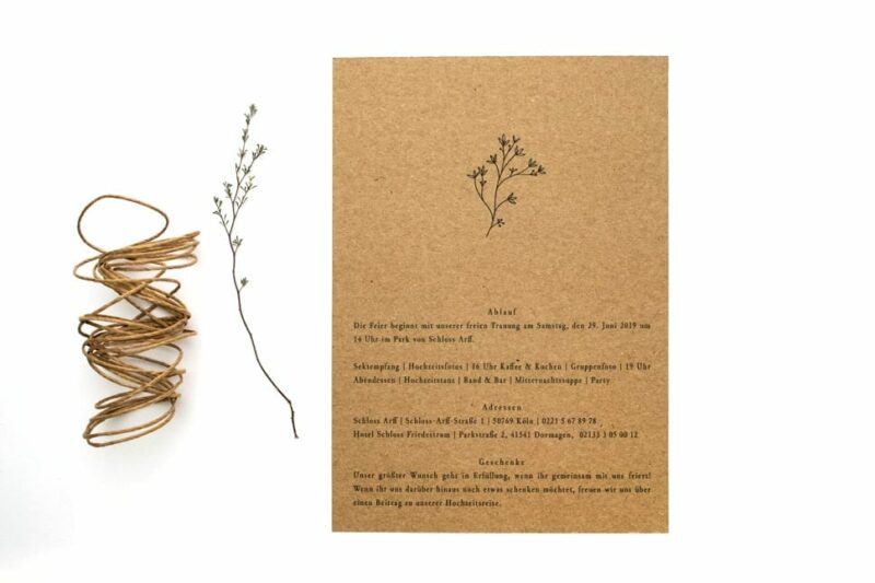 Thymian – Umweltfreundliche Hochzeitspapeterie mit floralem Zweig