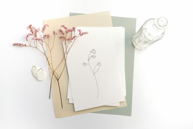 Botanischer Druck Glockenblume botanical print Recyclingpapier