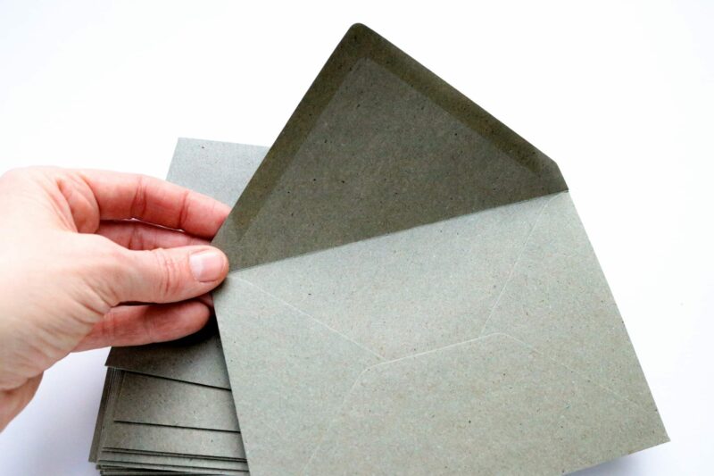 Umschläge Kuverts Kraftpapier grün Recycling