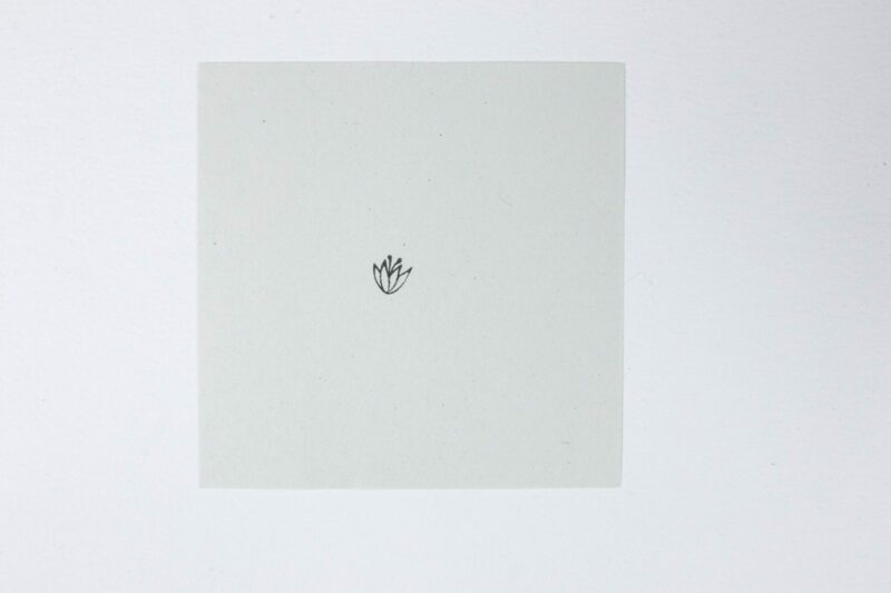 Ministempel Kelchblüte Stempelbild auf Notizzettel