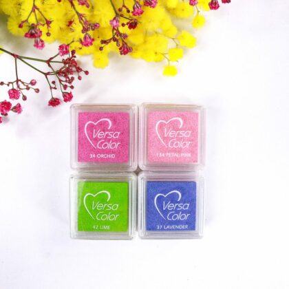 Shades of spring – Stempelkissen Set Frühlingsfarben pink, lila und grün von VersaColor
