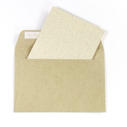 Blanko Karten mit Umschlag aus Graspapier