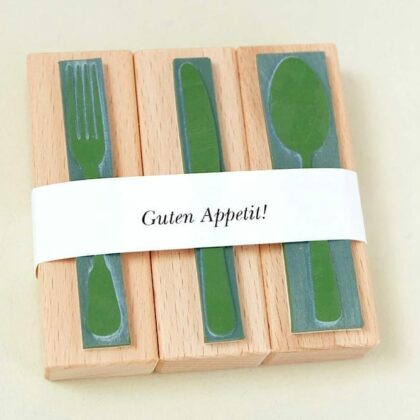 Küchenstempel, Stempel-Set Besteck | rubber stamp set cutlery